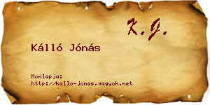 Kálló Jónás névjegykártya